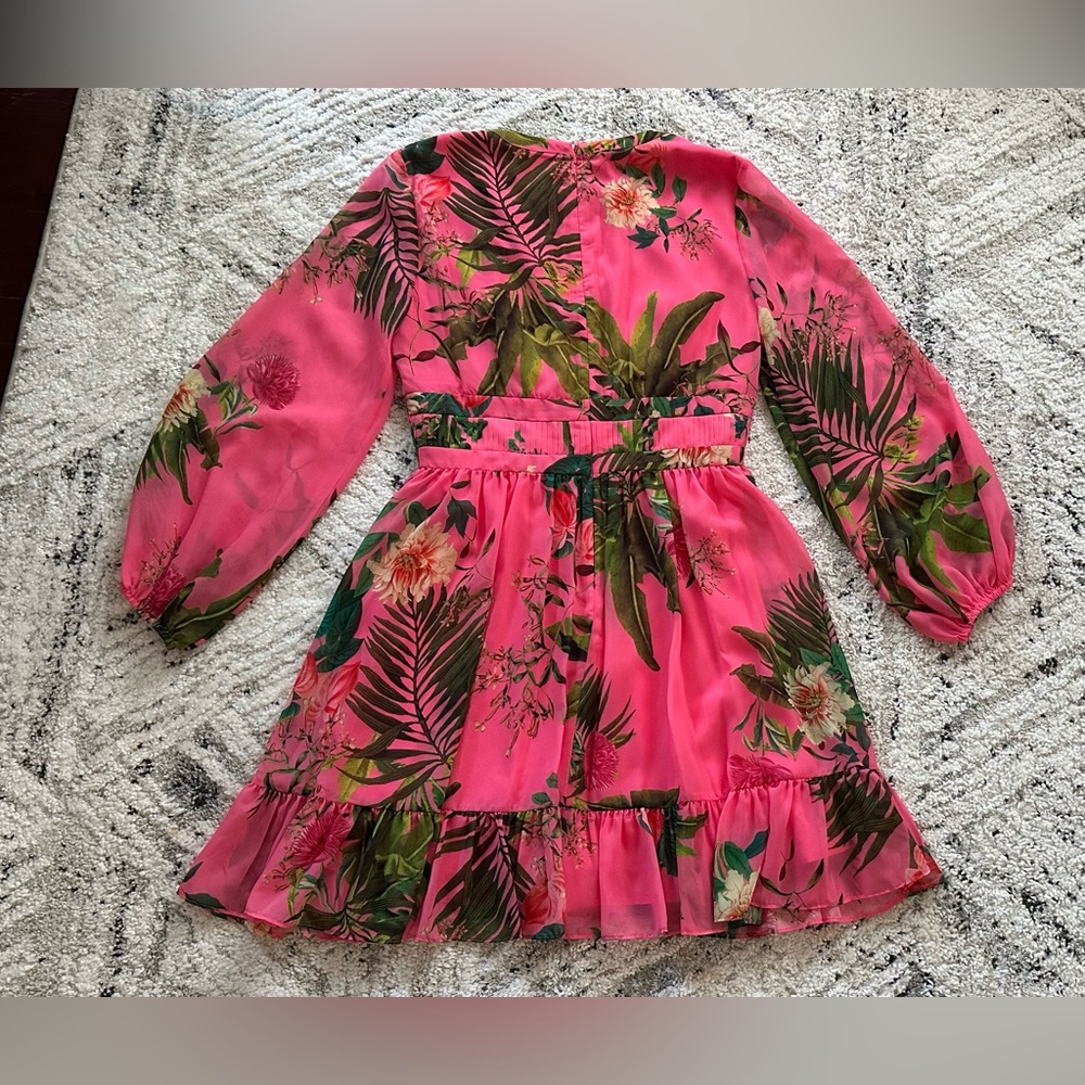 Alex Marie Vibrant Pink Floral Long Sleeve Dress - Picture 16 of 16